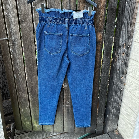 Tinseltown Denim Paperbag Raw Edge Waist Buttonfly Hi-Rise Skinny Jeans Sz 5/27 - Picture 9 of 16